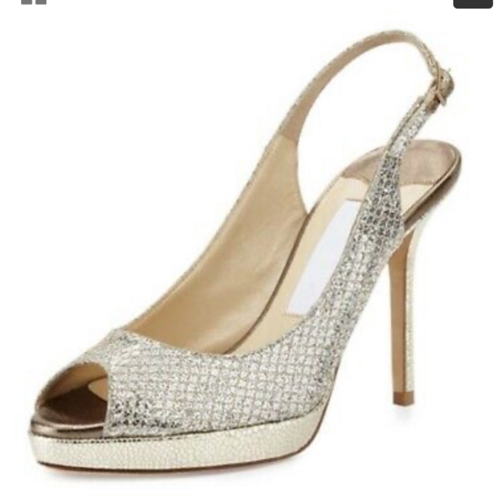 Jimmy Choo Nova Glitter High Heel Sandals sz 37/ 7